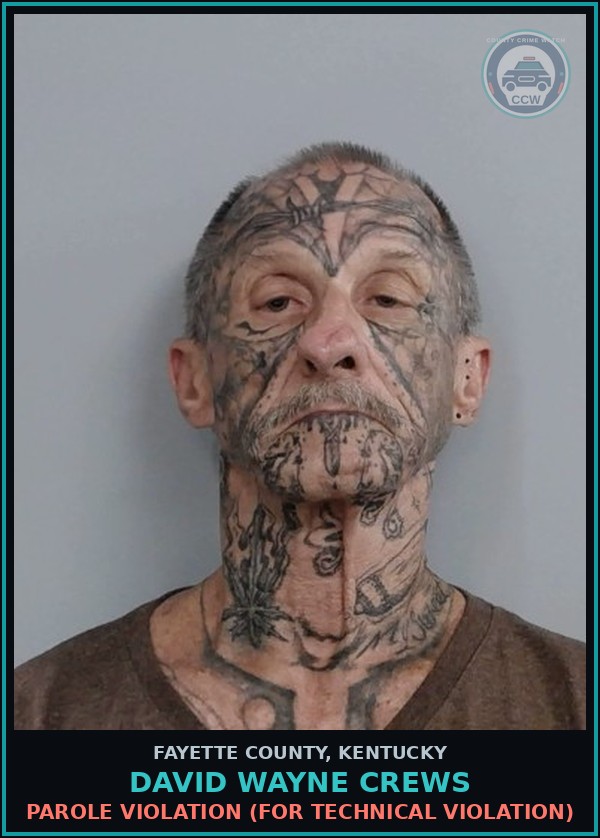 Booking mugshot of DAVID WAYNE CREWS in Fayette County