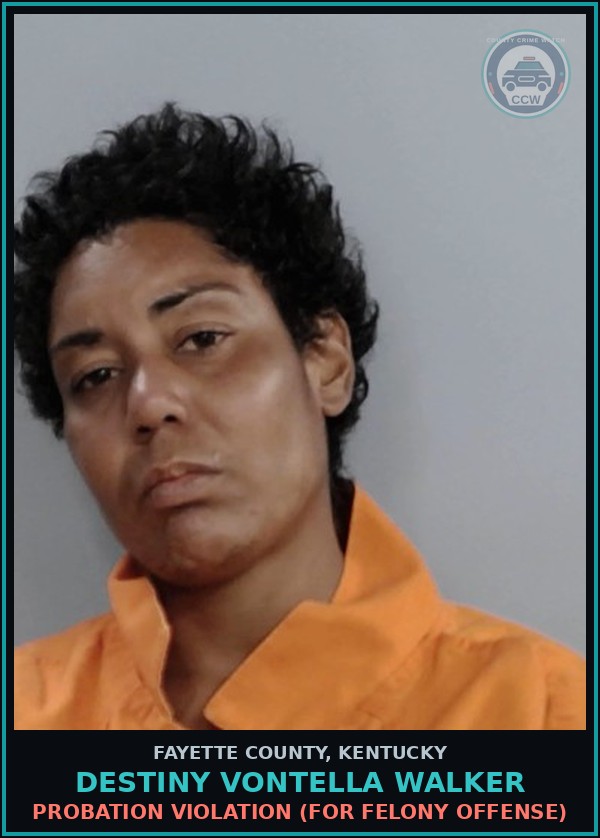 Booking mugshot of DESTINY VONTELLA WALKER in Fayette County