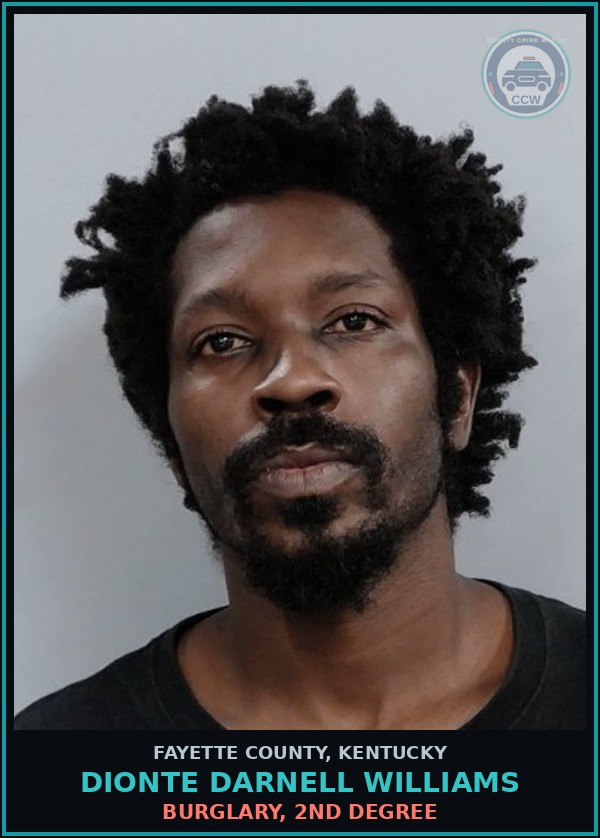 Booking mugshot of DIONTE DARNELL WILLIAMS in Fayette County