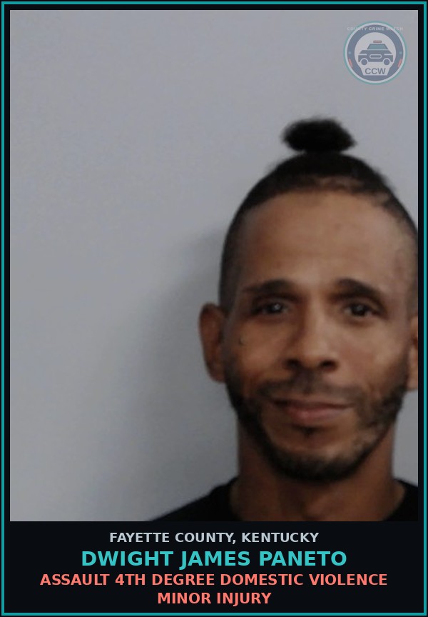 Booking mugshot of DWIGHT JAMES PANETO in Fayette County