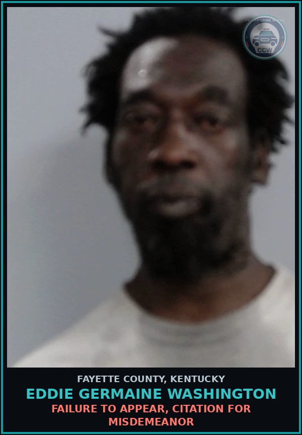 Booking mugshot of EDDIE GERMAINE WASHINGTON in Fayette County