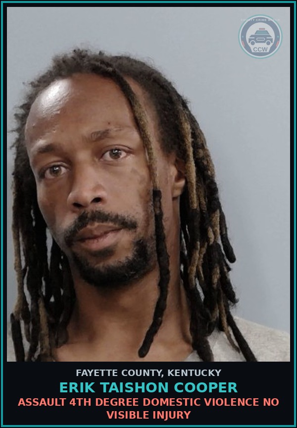 Booking mugshot of ERIK TAISHON COOPER in Fayette County