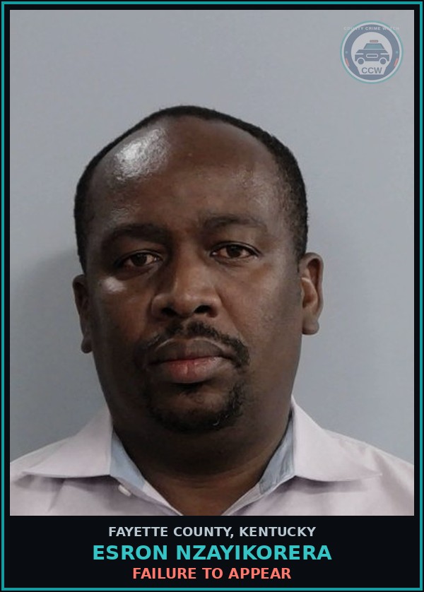 Booking mugshot of ESRON NZAYIKORERA in Fayette County