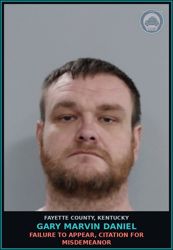 Booking mugshot of GARY MARVIN DANIEL in Fayette County