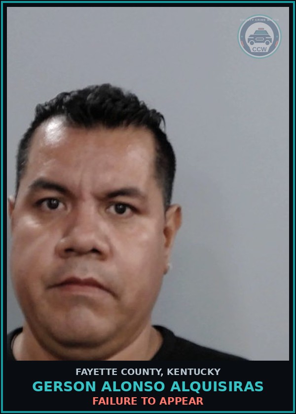 Booking mugshot of GERSON ALONSO ALQUISIRAS in Fayette County