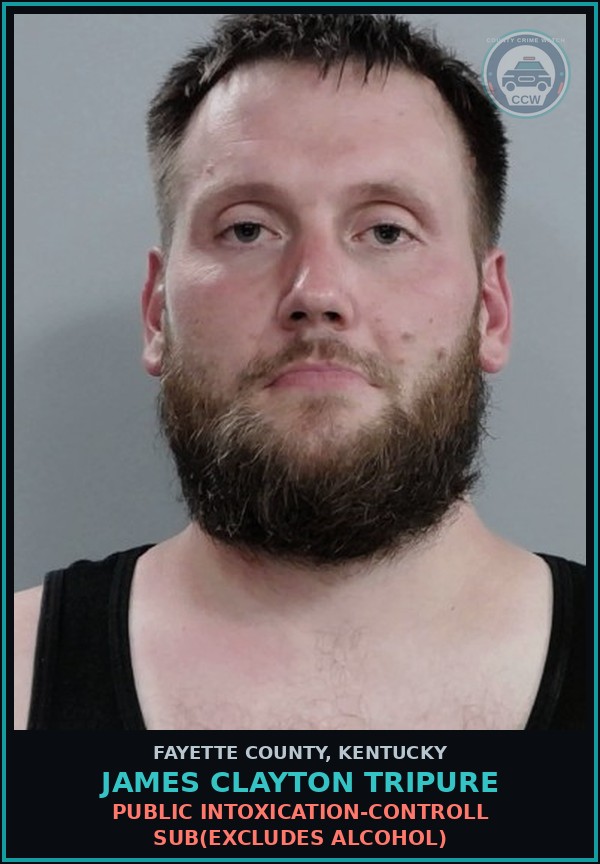 Booking mugshot of JAMES CLAYTON TRIPURE in Fayette County