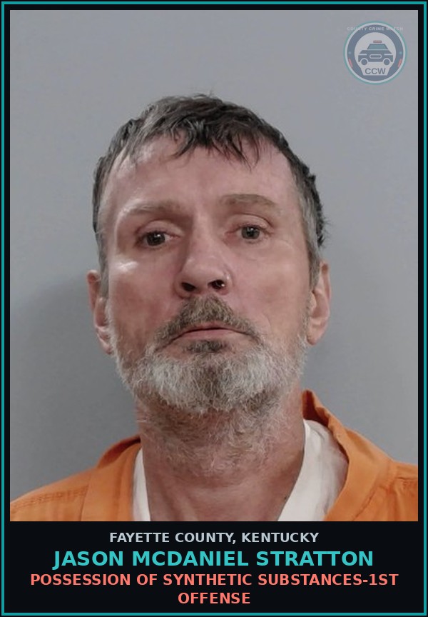 Booking mugshot of JASON MCDANIEL STRATTON in Fayette County