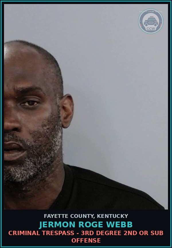 Booking mugshot of JERMON ROGE WEBB in Fayette County