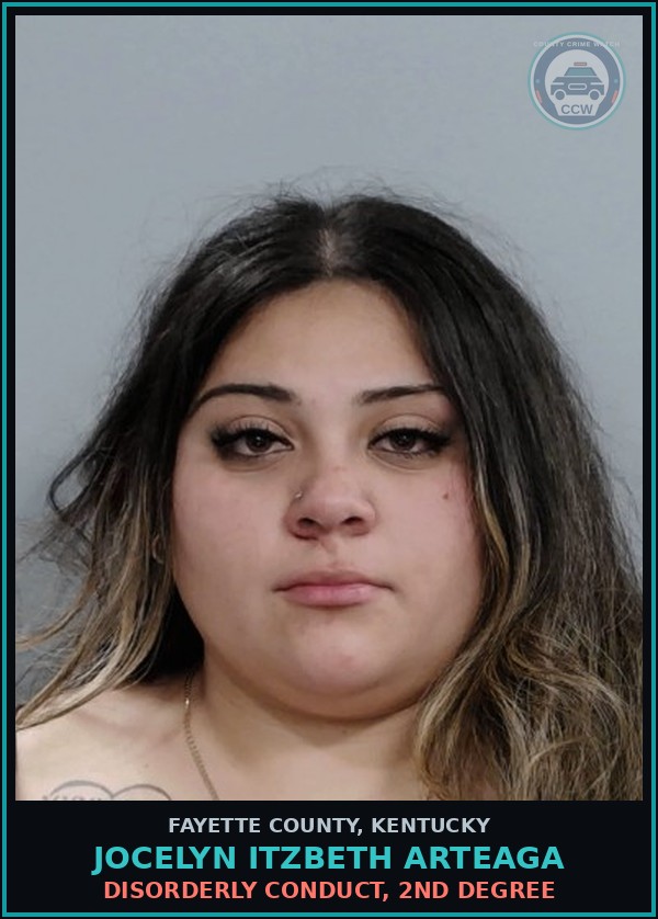 Booking mugshot of JOCELYN ITZBETH ARTEAGA in Fayette County