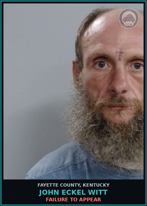 Booking mugshot of JOHN ECKEL WITT in Fayette County