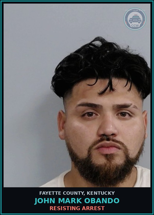 Booking mugshot of JOHN MARK OBANDO in Fayette County