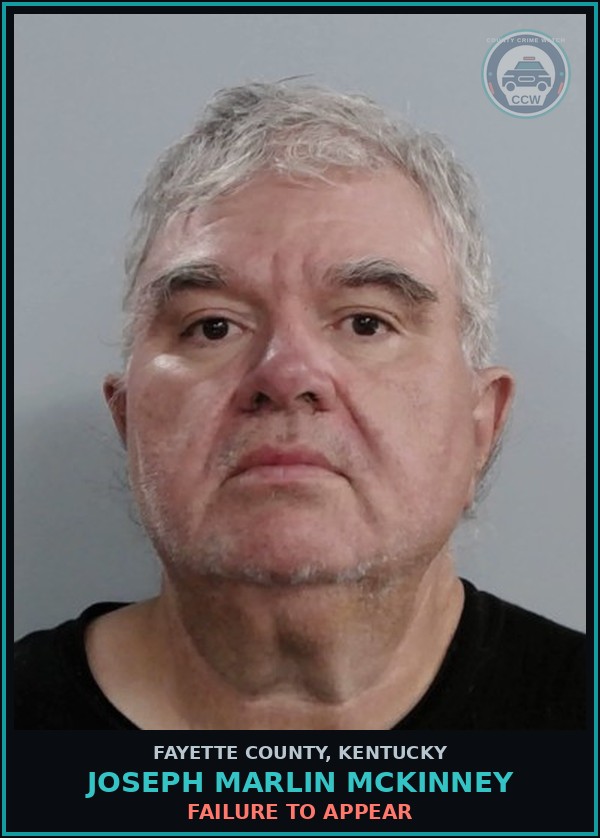 Booking mugshot of JOSEPH MARLIN MCKINNEY in Fayette County