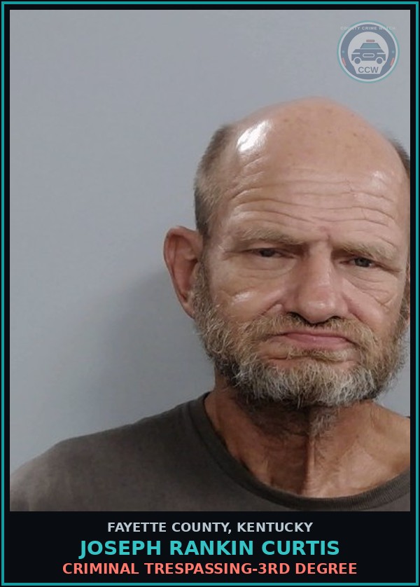 Booking mugshot of JOSEPH RANKIN CURTIS in Fayette County