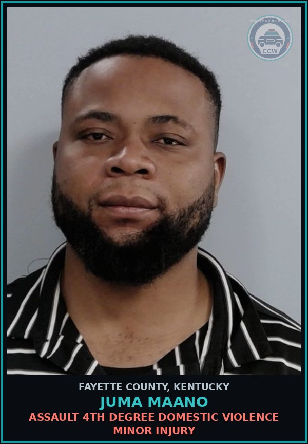 Booking mugshot of JUMA MAANO in Fayette County