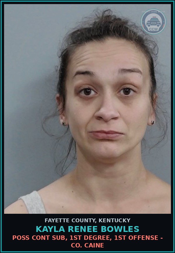 Booking mugshot of KAYLA RENEE BOWLES in Fayette County