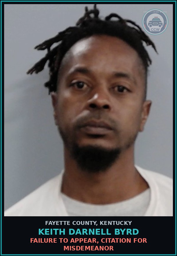 Booking mugshot of KEITH DARNELL BYRD in Fayette County