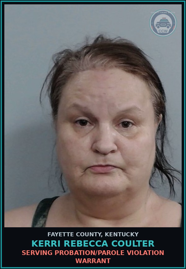 Booking mugshot of KERRI REBECCA COULTER in Fayette County