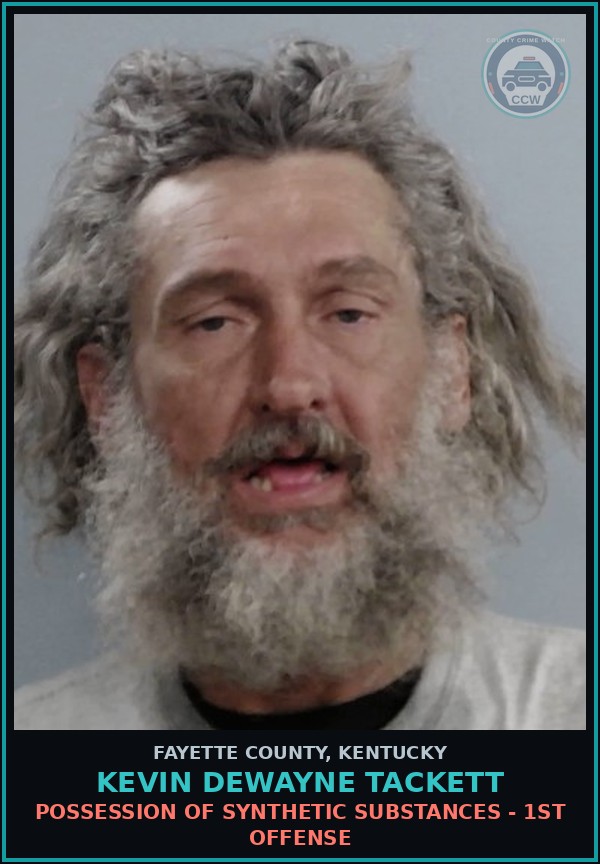 Booking mugshot of KEVIN DEWAYNE TACKETT in Fayette County