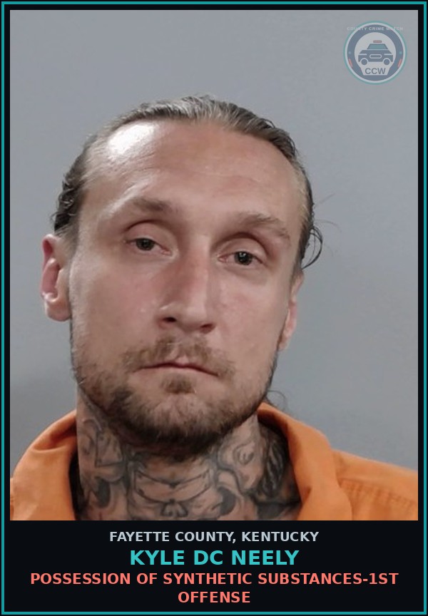 Booking mugshot of KYLE DC NEELY in Fayette County