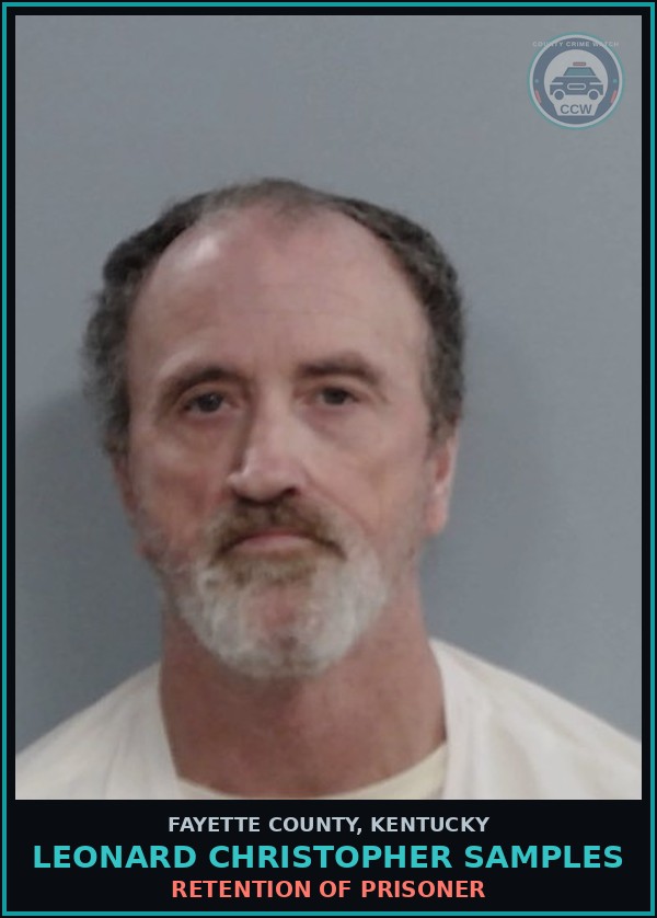 Booking mugshot of LEONARD CHRISTOPHER SAMPLES in Fayette County