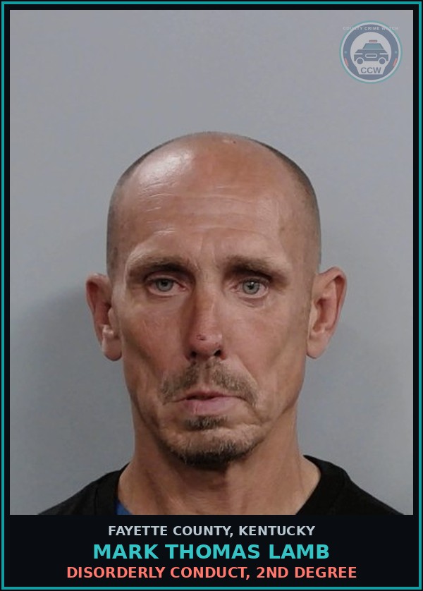 Booking mugshot of MARK THOMAS LAMB in Fayette County