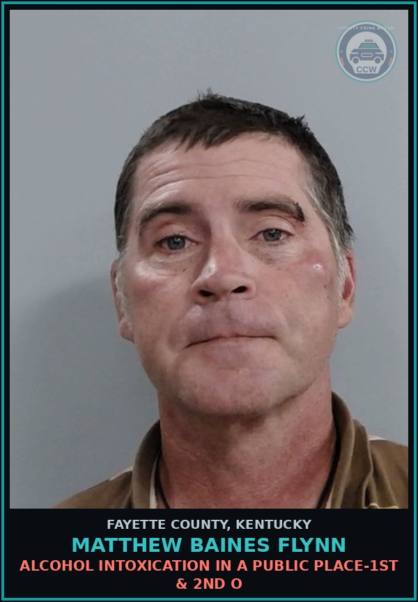 Booking mugshot of MATTHEW BAINES FLYNN in Fayette County