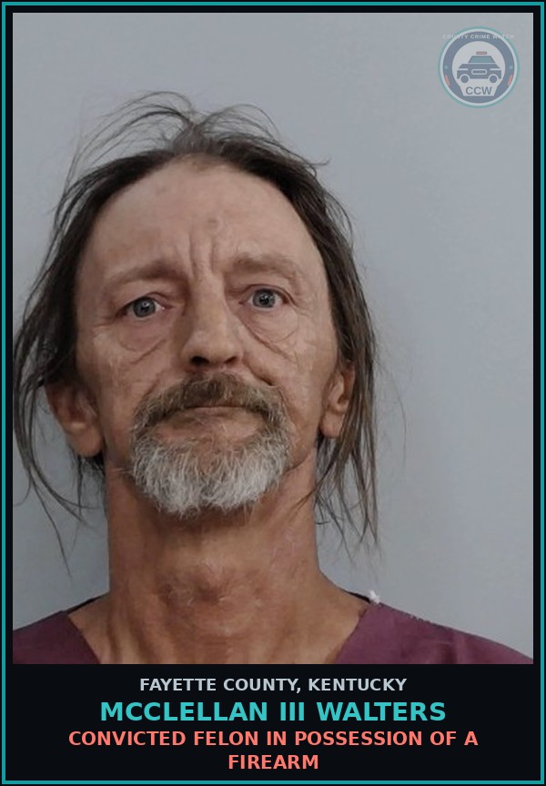 Booking mugshot of MCCLELLAN III WALTERS in Fayette County
