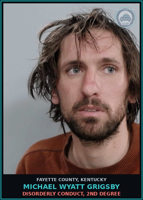 Booking mugshot of MICHAEL WYATT GRIGSBY in Fayette County