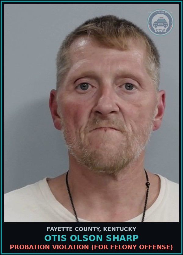 Booking mugshot of OTIS OLSON SHARP in Fayette County