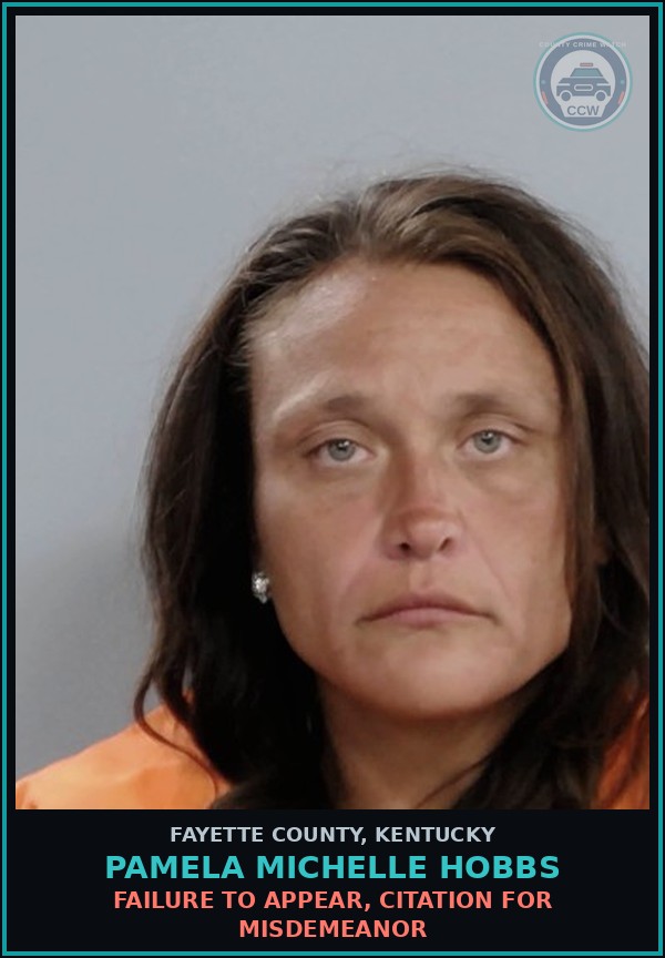 Booking mugshot of PAMELA MICHELLE HOBBS in Fayette County