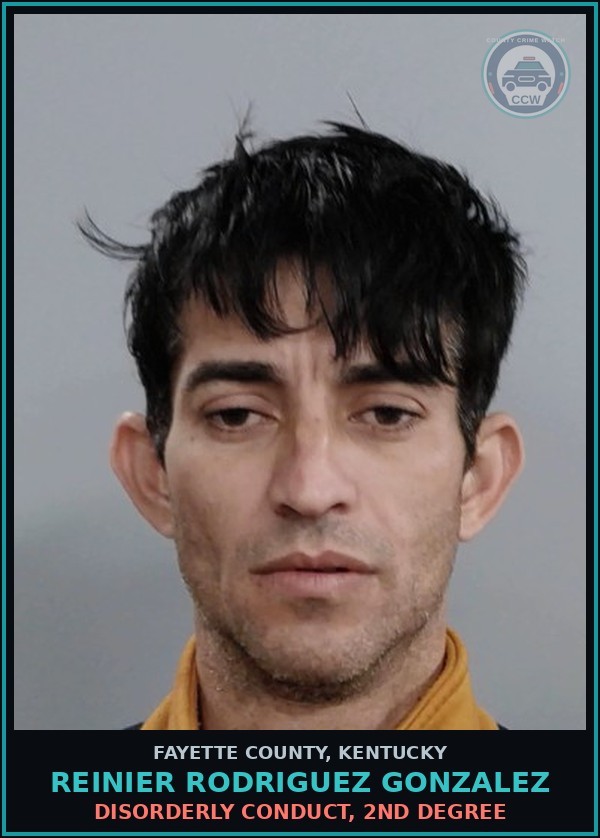 Booking mugshot of REINIER RODRIGUEZ GONZALEZ in Fayette County