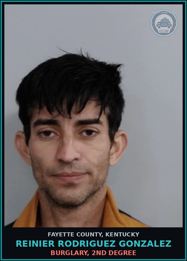 Booking mugshot of REINIER RODRIGUEZ GONZALEZ in Fayette County