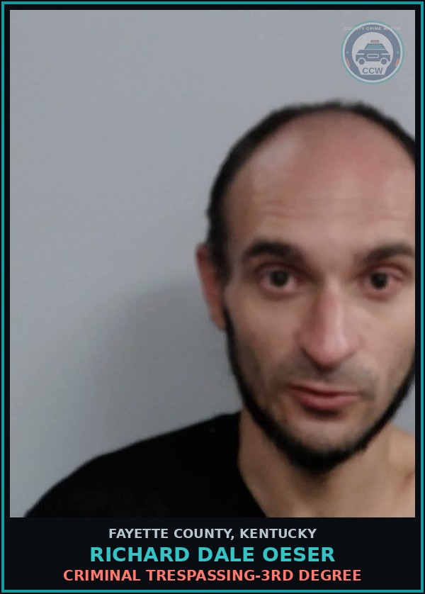 Booking mugshot of RICHARD DALE OESER in Fayette County