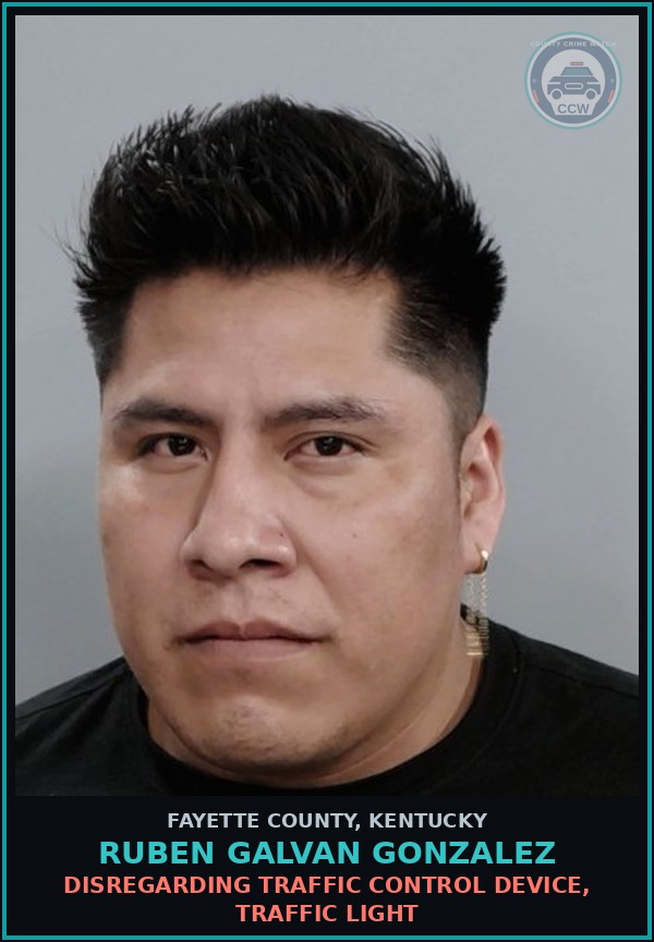 Booking mugshot of RUBEN GALVAN GONZALEZ in Fayette County