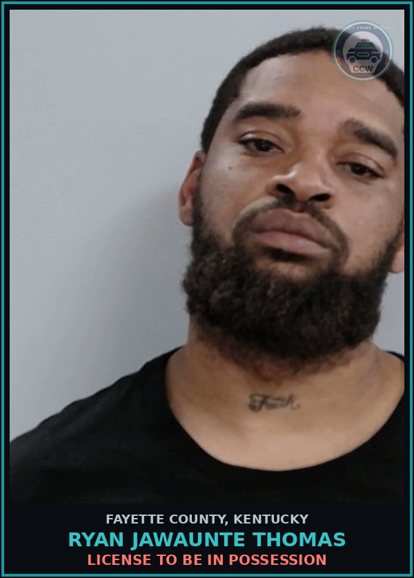 Booking mugshot of RYAN JAWAUNTE THOMAS in Fayette County