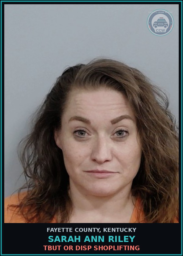 Booking mugshot of SARAH ANN RILEY in Fayette County