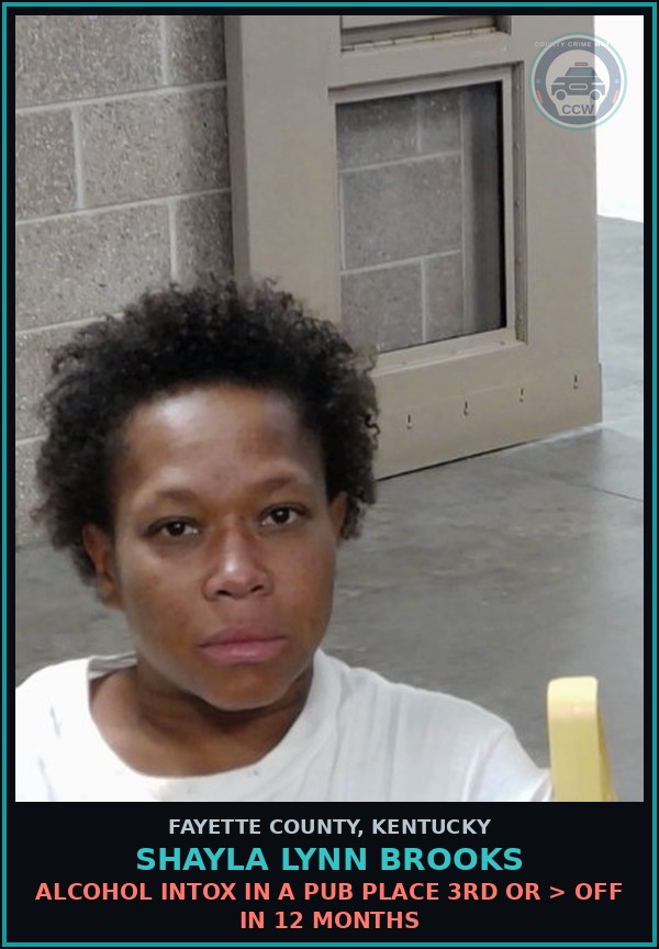 Booking mugshot of SHAYLA LYNN BROOKS in Fayette County