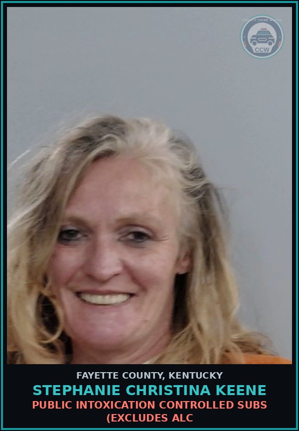 Booking mugshot of STEPHANIE CHRISTINA KEENE in Fayette County