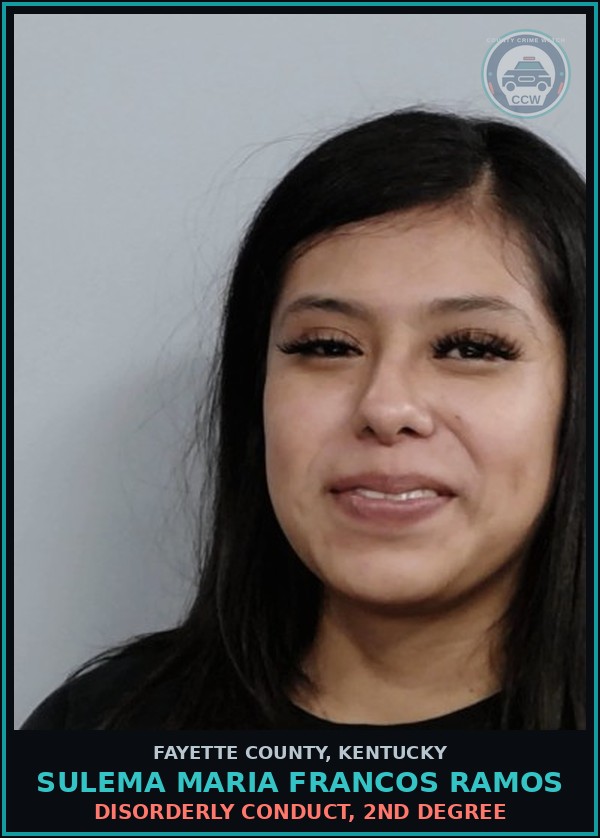 Booking mugshot of SULEMA MARIA FRANCOS RAMOS in Fayette County