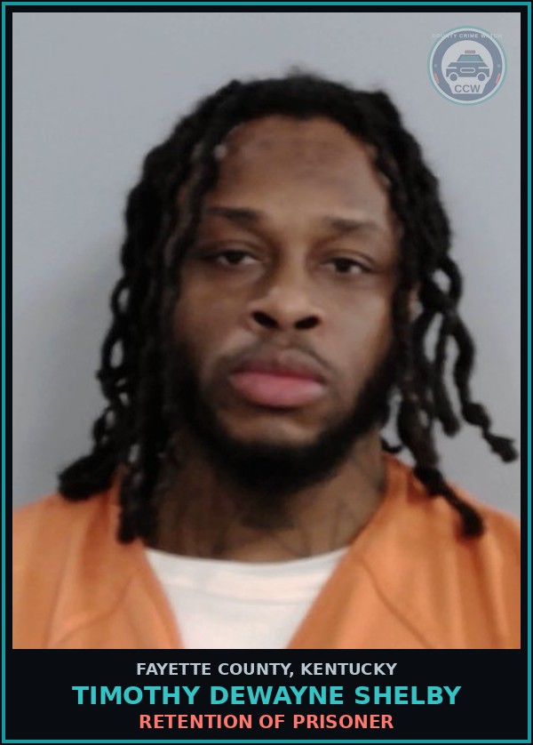 Booking mugshot of TIMOTHY DEWAYNE SHELBY in Fayette County