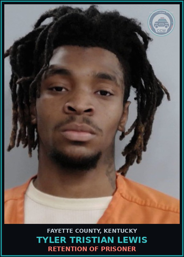 Booking mugshot of TYLER TRISTIAN LEWIS in Fayette County