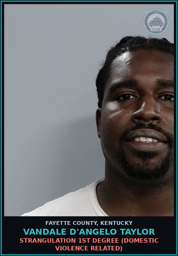 Booking mugshot of VANDALE D'ANGELO TAYLOR in Fayette County