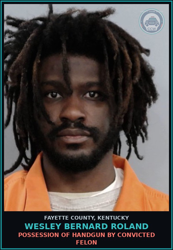 Booking mugshot of WESLEY BERNARD ROLAND in Fayette County