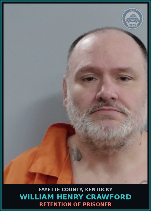 Booking mugshot of WILLIAM HENRY CRAWFORD in Fayette County