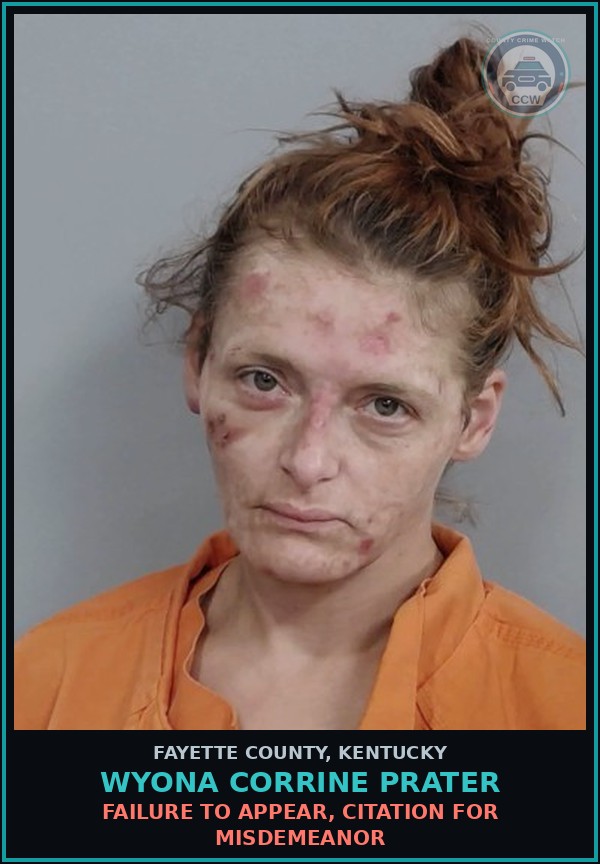 Booking mugshot of WYONA CORRINE PRATER in Fayette County