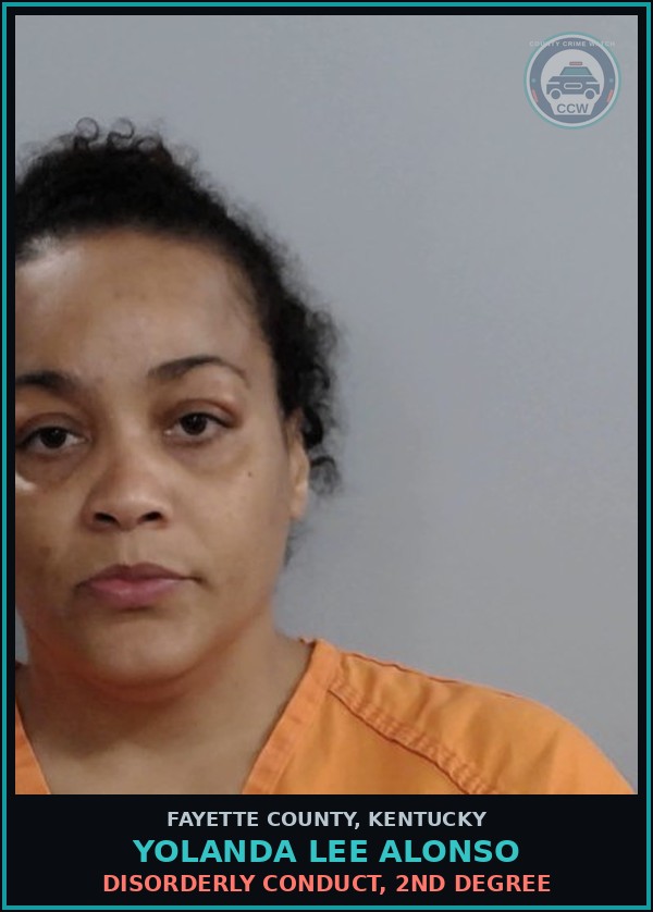 Booking mugshot of YOLANDA LEE ALONSO in Fayette County