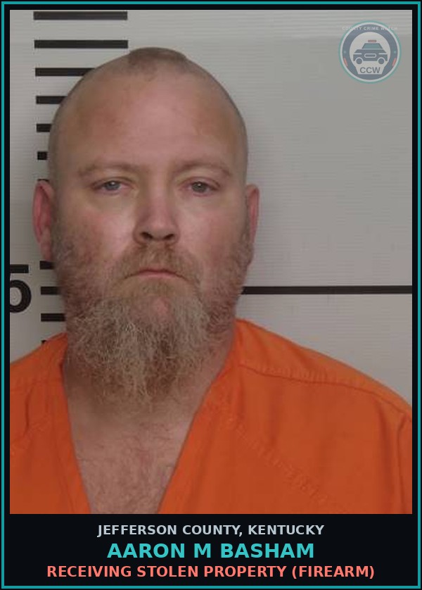 Booking mugshot of Aaron M Basham in Jefferson County