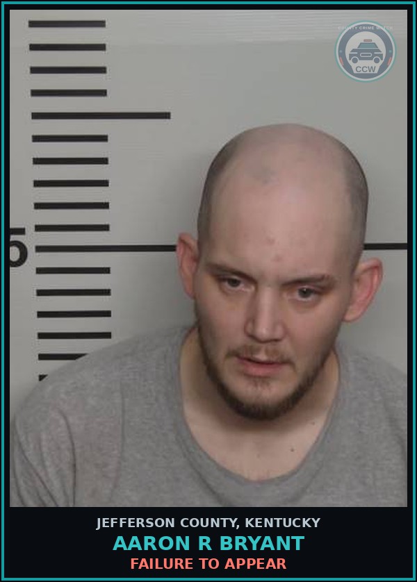 Booking mugshot of Aaron R Bryant in Jefferson County