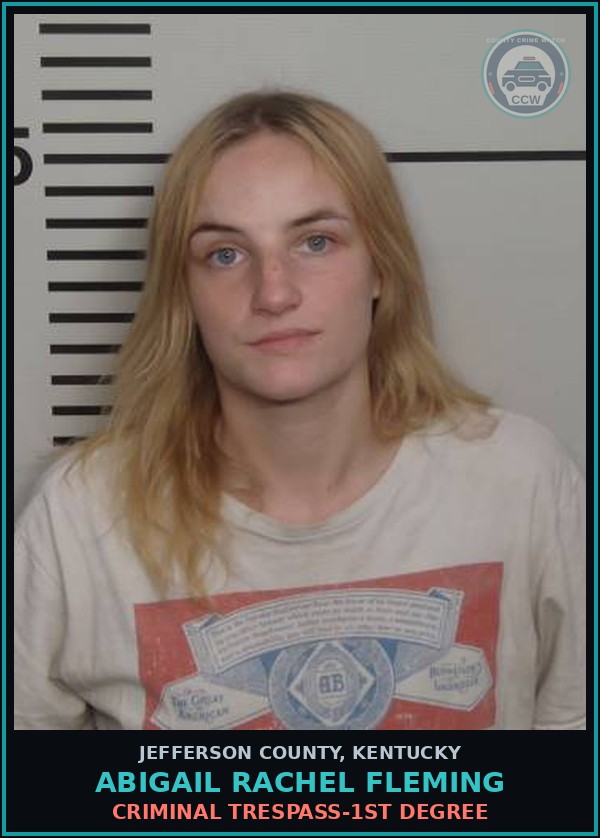 Booking mugshot of Abigail Rachel Fleming in Jefferson County