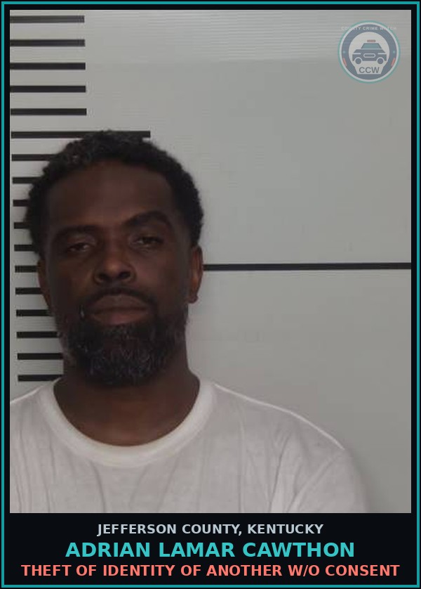Booking mugshot of Adrian Lamar Cawthon in Jefferson County